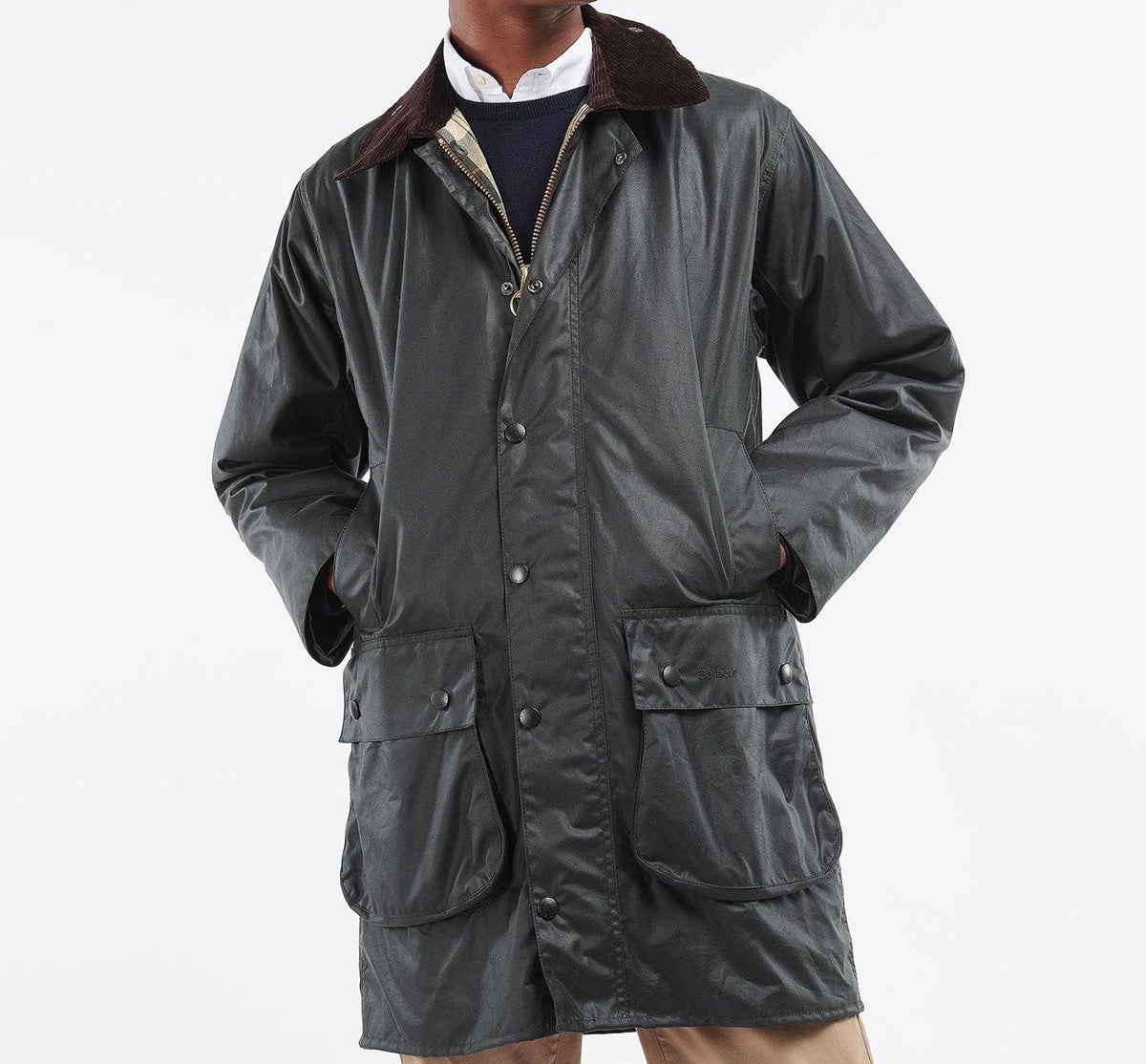 Barbour Border Waxed Jacket Sage