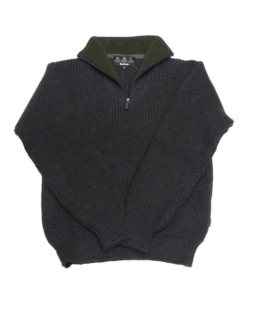 Barbour Tyne Zip Neck Sweater Olive
