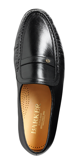Barker Jefferson Large Size Slip On Loafer Black