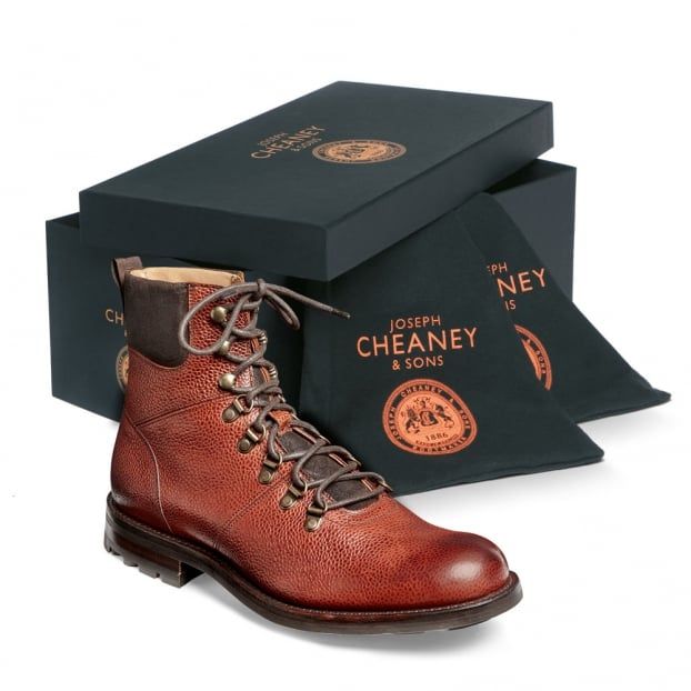 Cheaney Ingleborough B Hiker Leather Boot Mahogany Grain