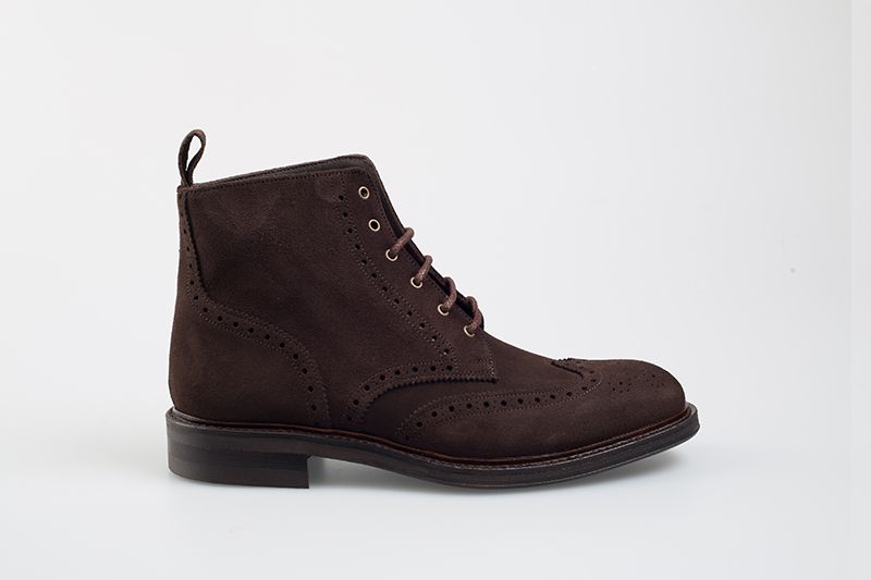 John White Bourton Suede Brogue Boot Brown