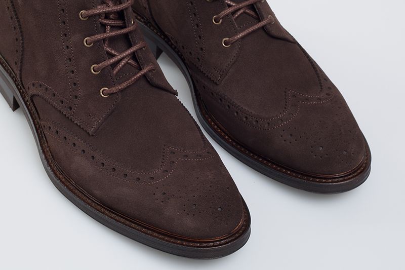 John White Bourton Suede Brogue Boot Brown