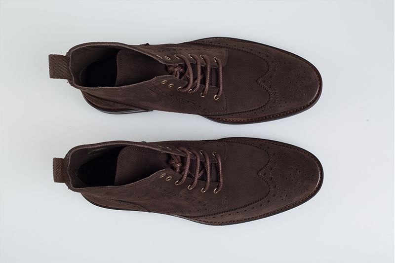 John White Bourton Suede Brogue Boot Brown