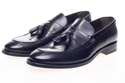 John White Charles Tassel Loafers Black