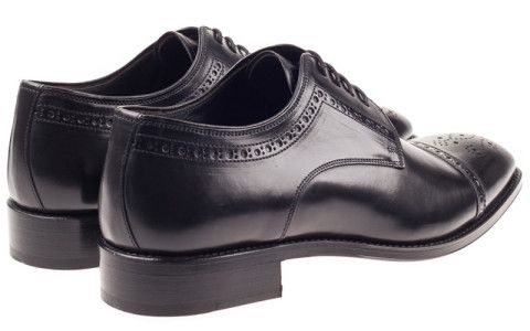 John White Charter Semi Brogue Black