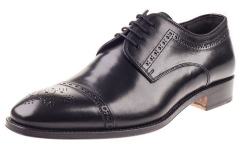John White Charter Semi Brogue Black