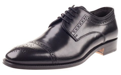 John White Charter Semi Brogue Black
