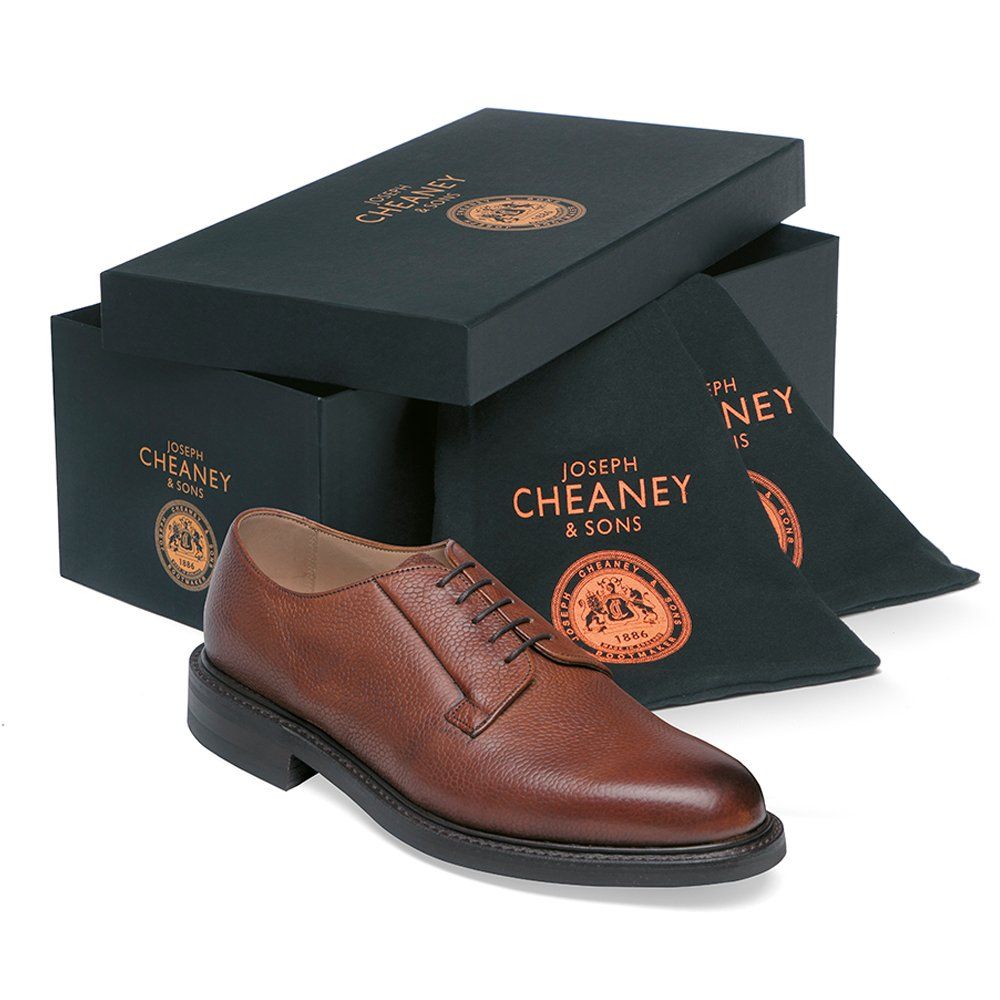 Joseph Cheaney Deal Derby Mahogany Grain Leather
