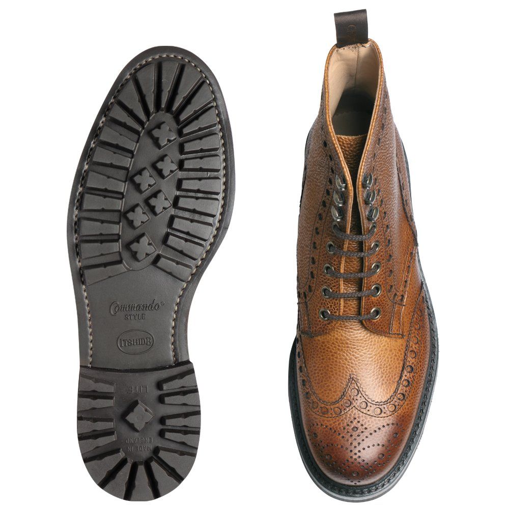 Joseph Cheaney Tweed C Wingcap Brogue Country Boot Almond Grain Leather