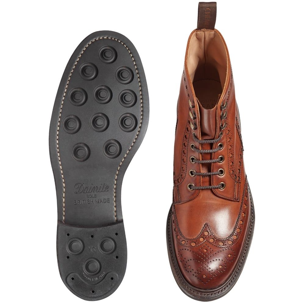 Joseph Cheaney Tweed R Wingcap Brogue Country Boot Dark Leaf Calf Leather
