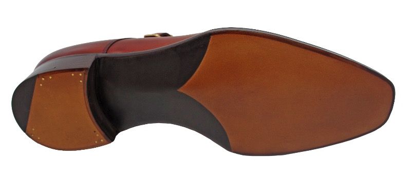 Gaziano Girling Grosvenor Double Buckle Monk Shoes Vintage Cherry Calf