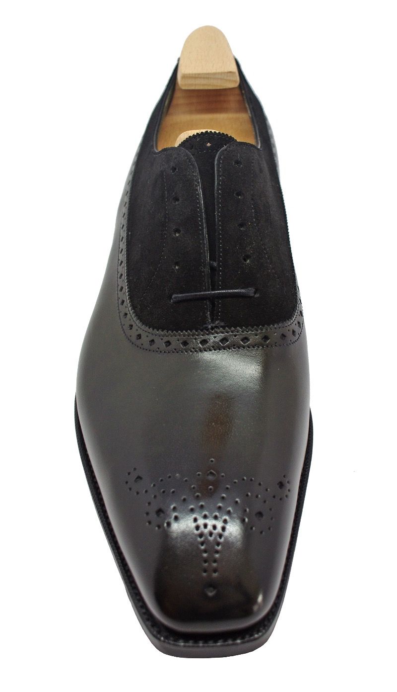 Gaziano Girling Kent Balmoral Oxford Shoes Racing Green Calf Black Suede