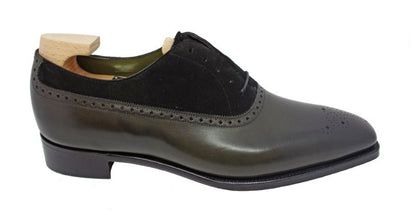 Gaziano Girling Kent Balmoral Oxford Shoes Racing Green Calf Black Suede