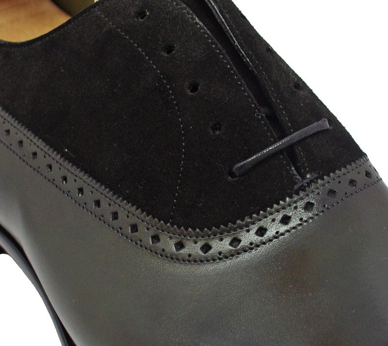Gaziano Girling Kent Balmoral Oxford Shoes Racing Green Calf Black Suede
