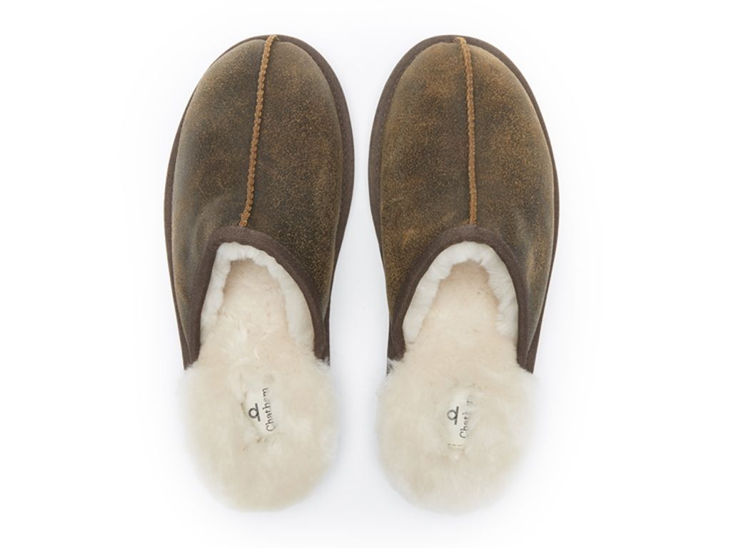 Chatham Glen Sheepskin Mule Slipper Dark Brown