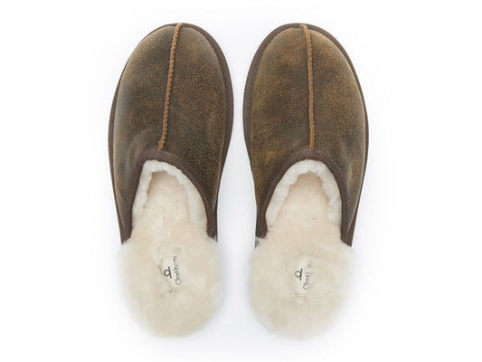 Chatham Glen Sheepskin Mule Slipper Dark Brown