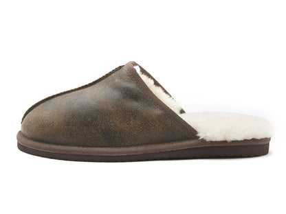 Chatham Glen Sheepskin Mule Slipper Dark Brown