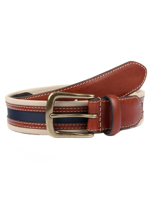 Dents Webbing Leather Belt Tan