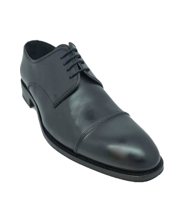 John White Finsbury Capped Derby Black Calf