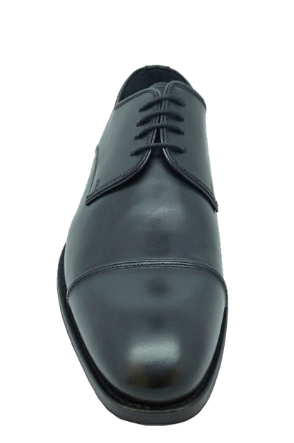 John White Finsbury Capped Derby Black Calf