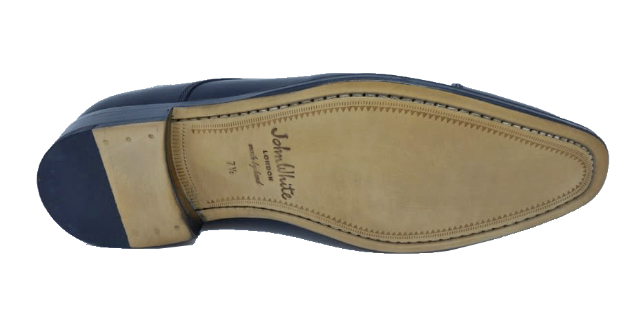 John White Finsbury Capped Derby Black Calf