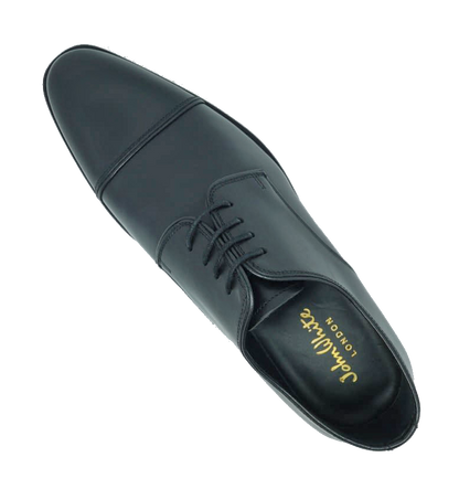 John White Finsbury Capped Derby Black Calf