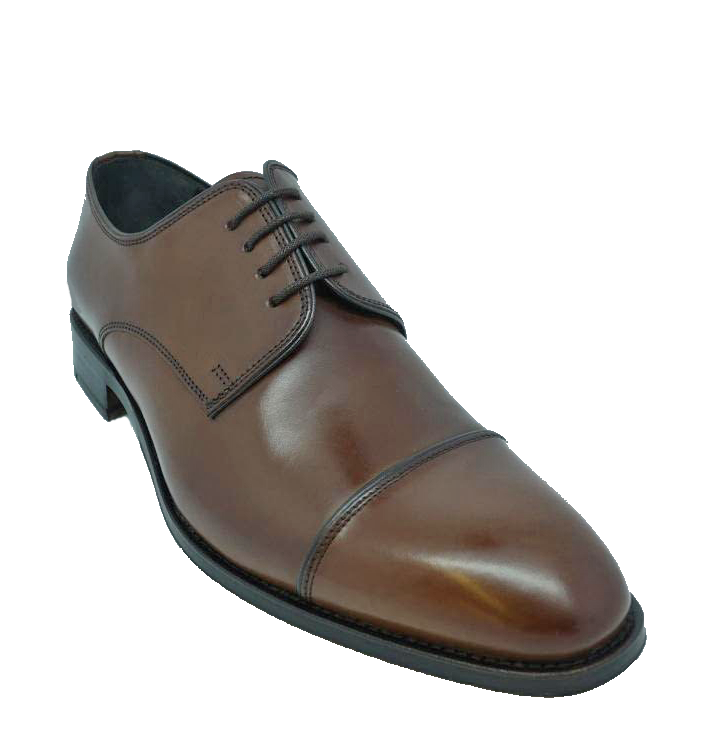 John White Finsbury Capped Derby Brown Calf