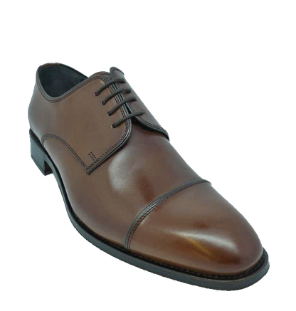 John White Finsbury Capped Derby Brown Calf