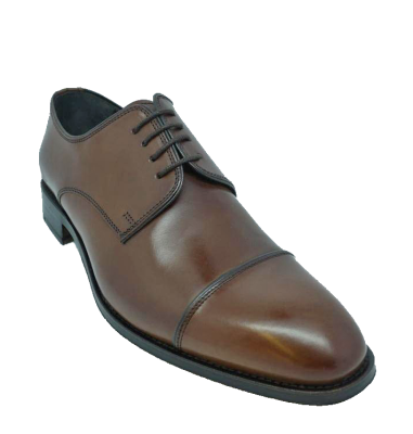 John White Finsbury Capped Derby Brown Calf