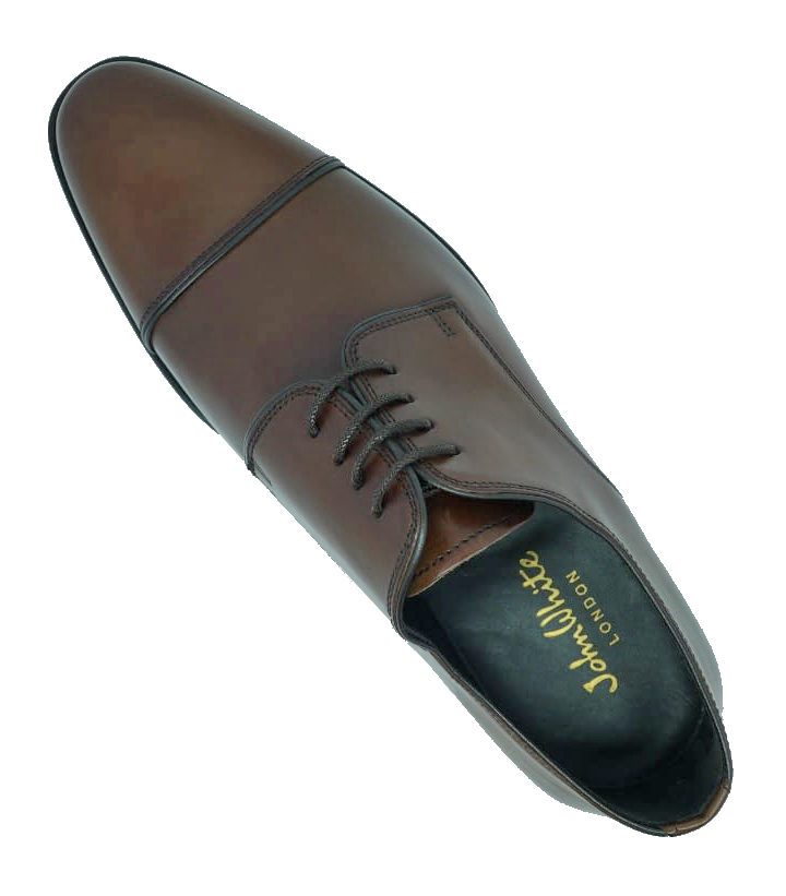 John White Finsbury Capped Derby Brown Calf