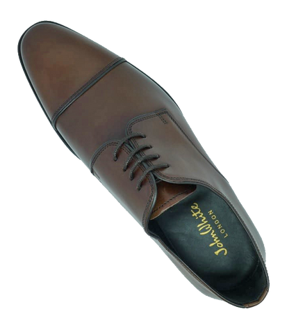 John White Finsbury Capped Derby Brown Calf