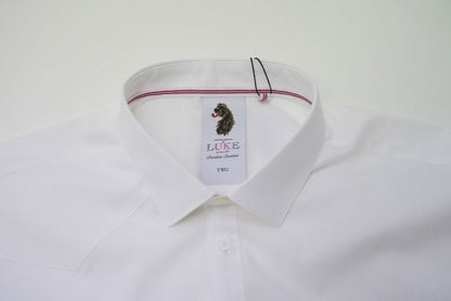 Luke Butchers Pencil Slim Shirt White