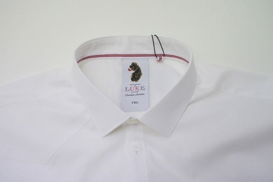 Luke Butchers Pencil Slim Shirt White