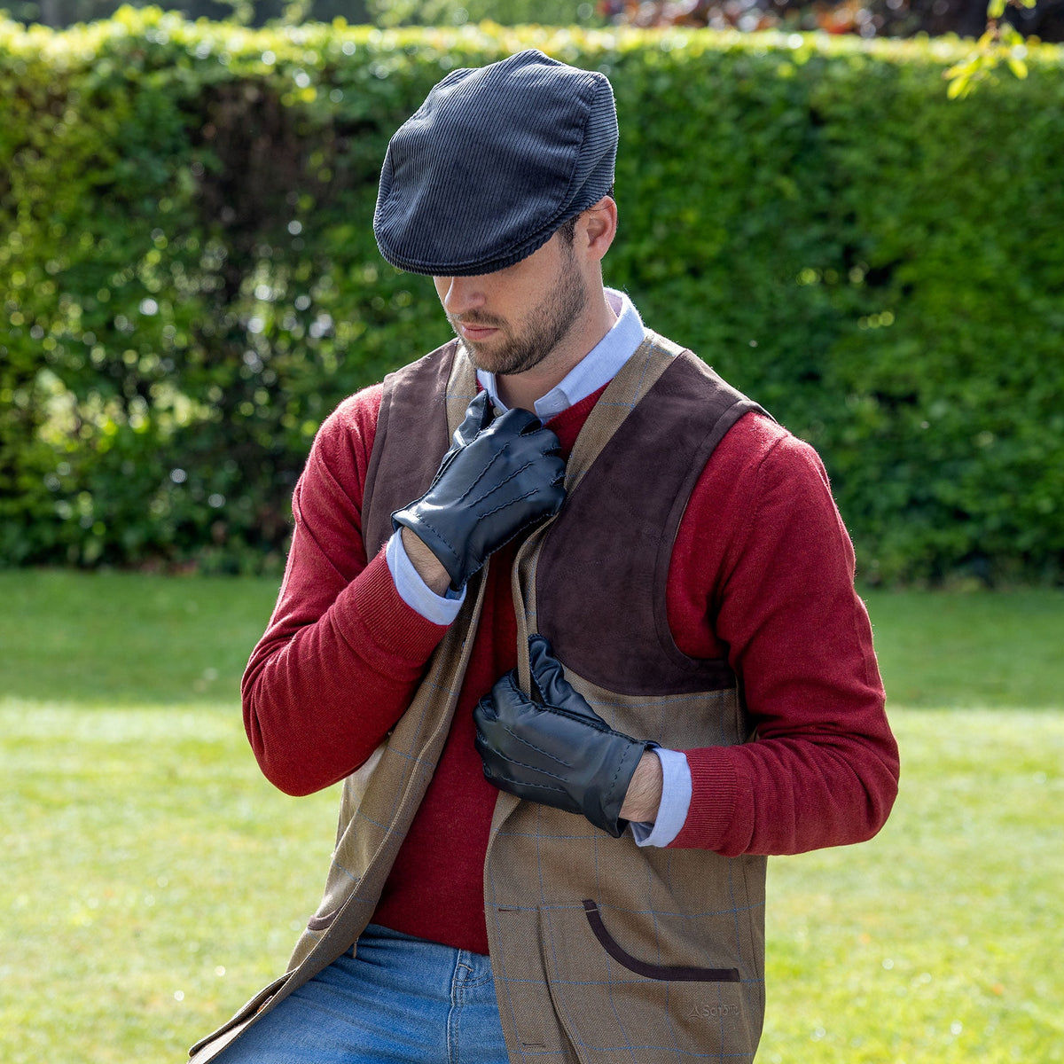 Dents Handsewn Cashmere Lined Hairsheep Leather Touchscreen Gloves Black