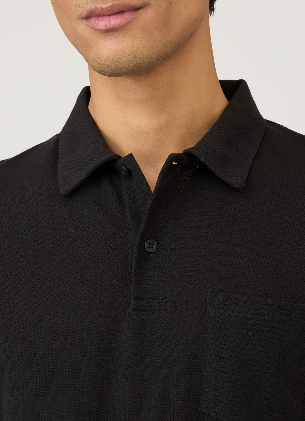 Sunspel Men's Riviera Polo Shirt in Black