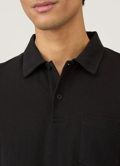 Sunspel Men's Riviera Polo Shirt in Black