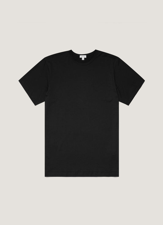 Sunspel Men's Classic Crew Neck T-Shirt in Black