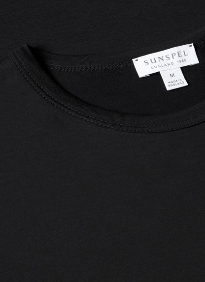 Sunspel Men's Classic Crew Neck T-Shirt in Black