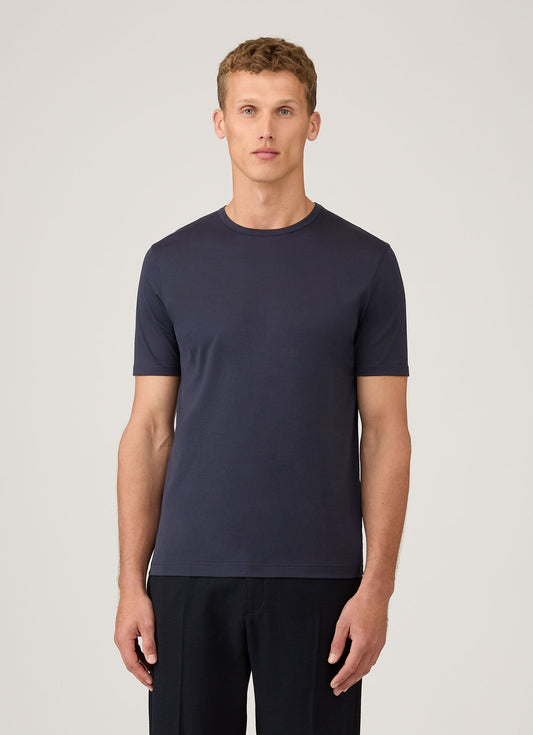 Sunspel Men's Classic Crew Neck T-Shirt in Navy