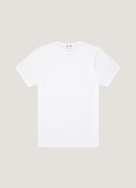 Sunspel Men's Classic Crew Neck T-Shirt in White