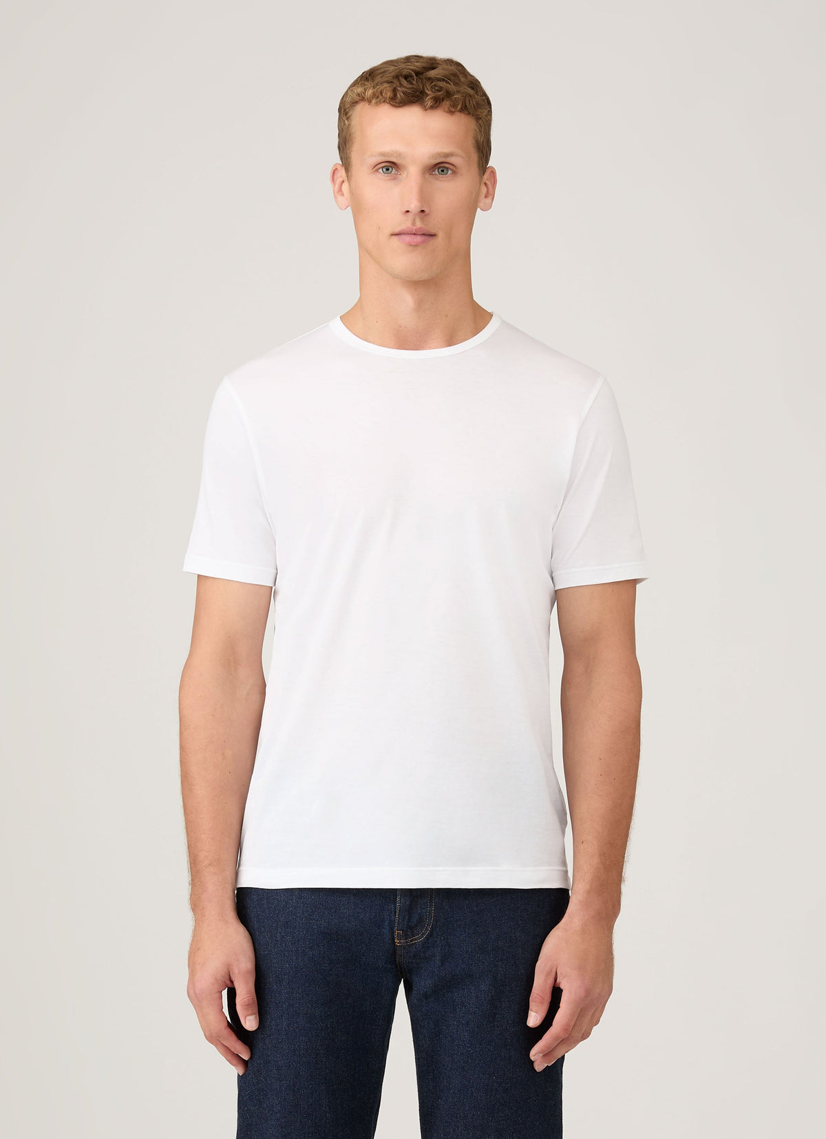Sunspel Men's Classic Crew Neck T-Shirt in White