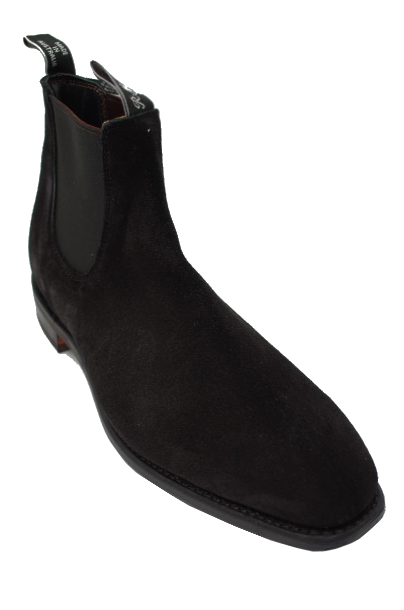 R.M. Williams Comfort Craftsman Chelsea Black Suede