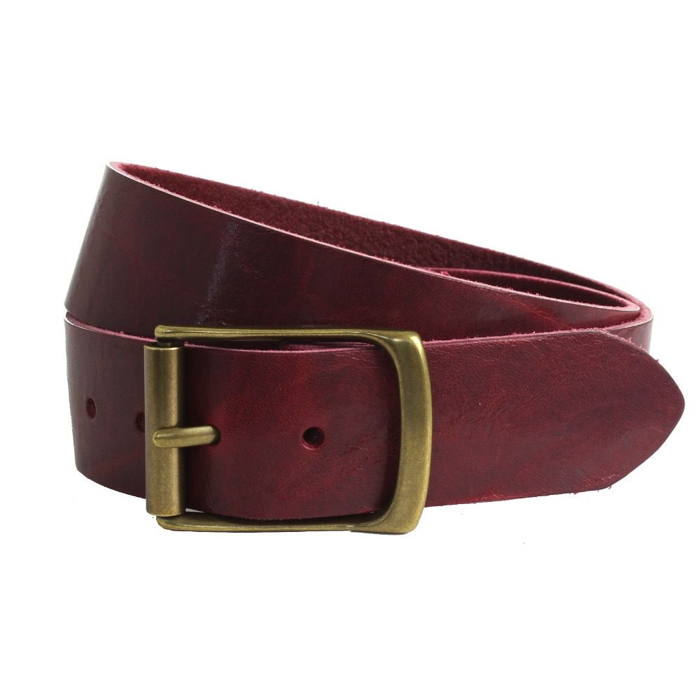 The British Belt Company Rollerston Oxblood Belt