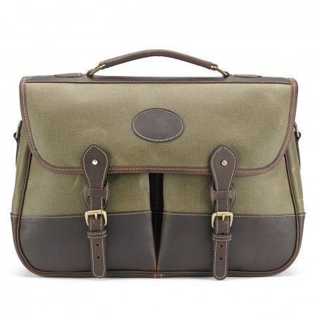 Tusting Clipper Satchel Lichen Waxed Canvas With Sundance Leather Trim