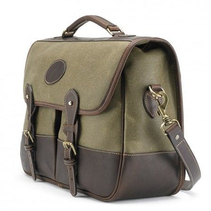 Tusting Clipper Satchel Lichen Waxed Canvas With Sundance Leather Trim