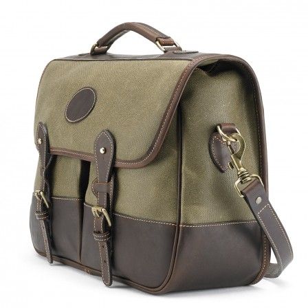 Tusting Clipper Satchel Lichen Waxed Canvas With Sundance Leather Trim