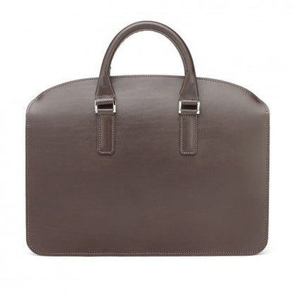 Tusting Henley Leather Zip Top Briefcase Dark Brown Bridle