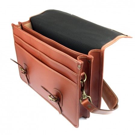 Tusting Wymington Briefcase Tan Miret Bridle Leather