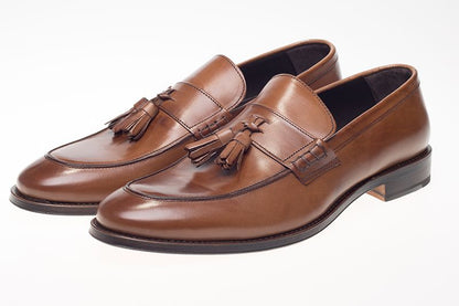 John White Charles Tassel Loafers Tan