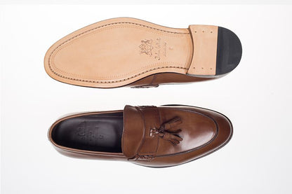 John White Charles Tassel Loafers Tan